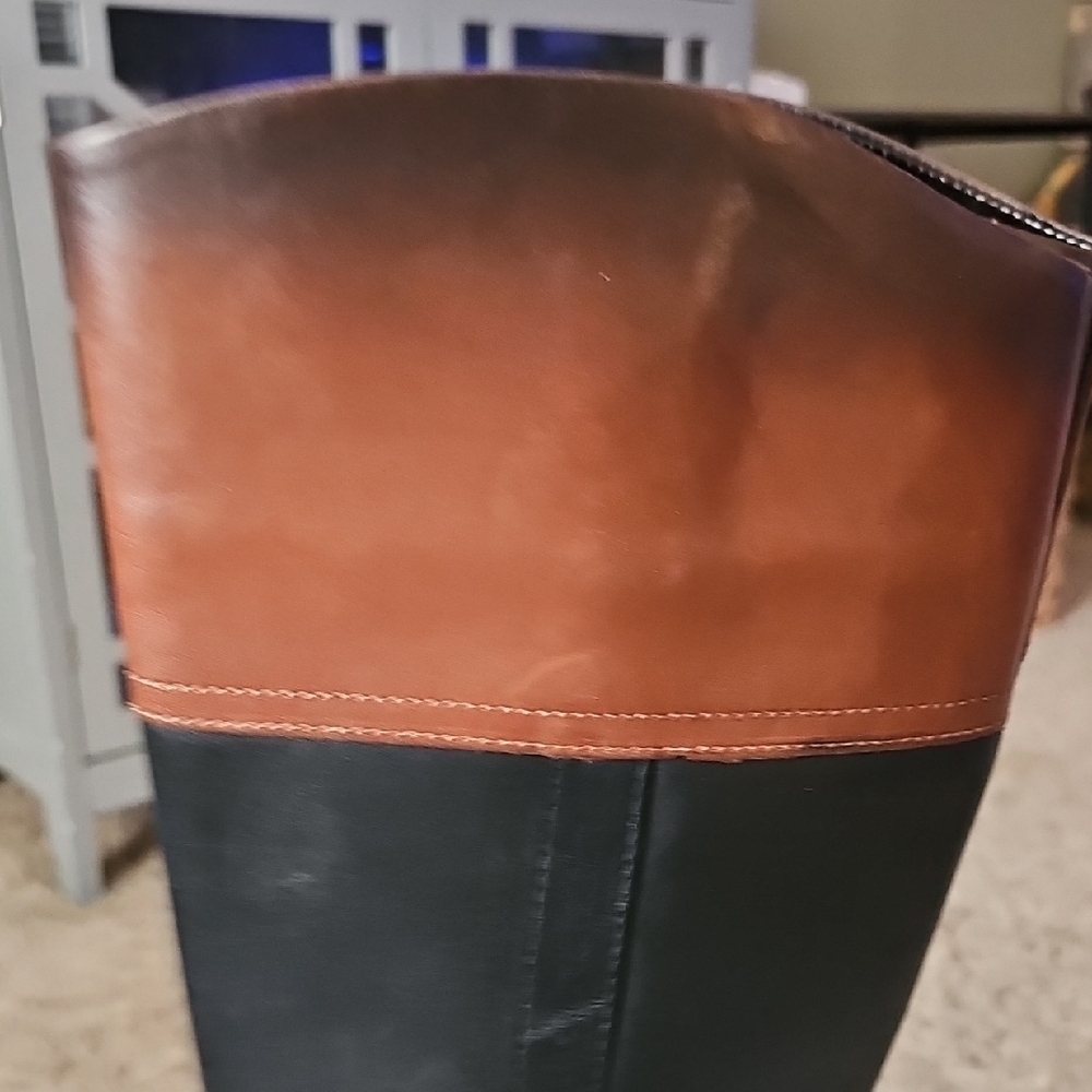Alex Marie Riding Boots, Black and Brown Knee High, Womens Size 9 - Picture 7 of 10